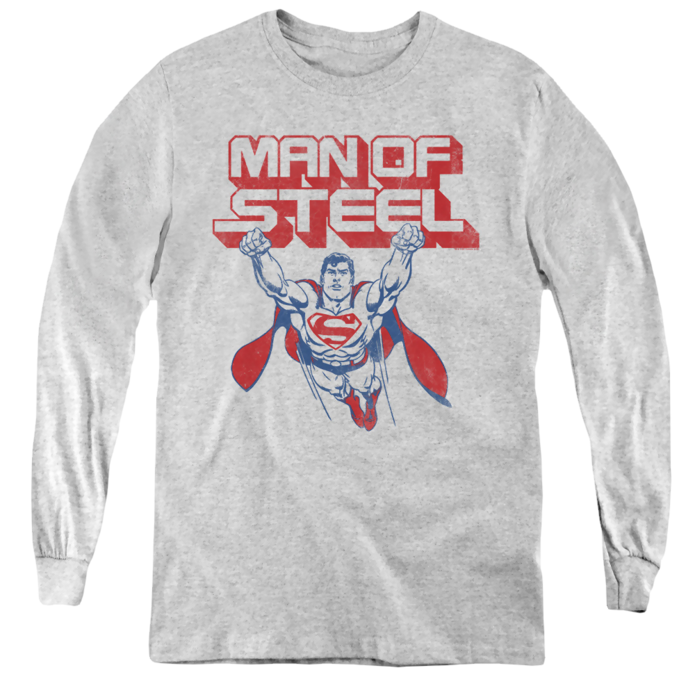 Superman Steel Retro - Youth Long Sleeve T-Shirt Youth Long Sleeve T-Shirt Superman