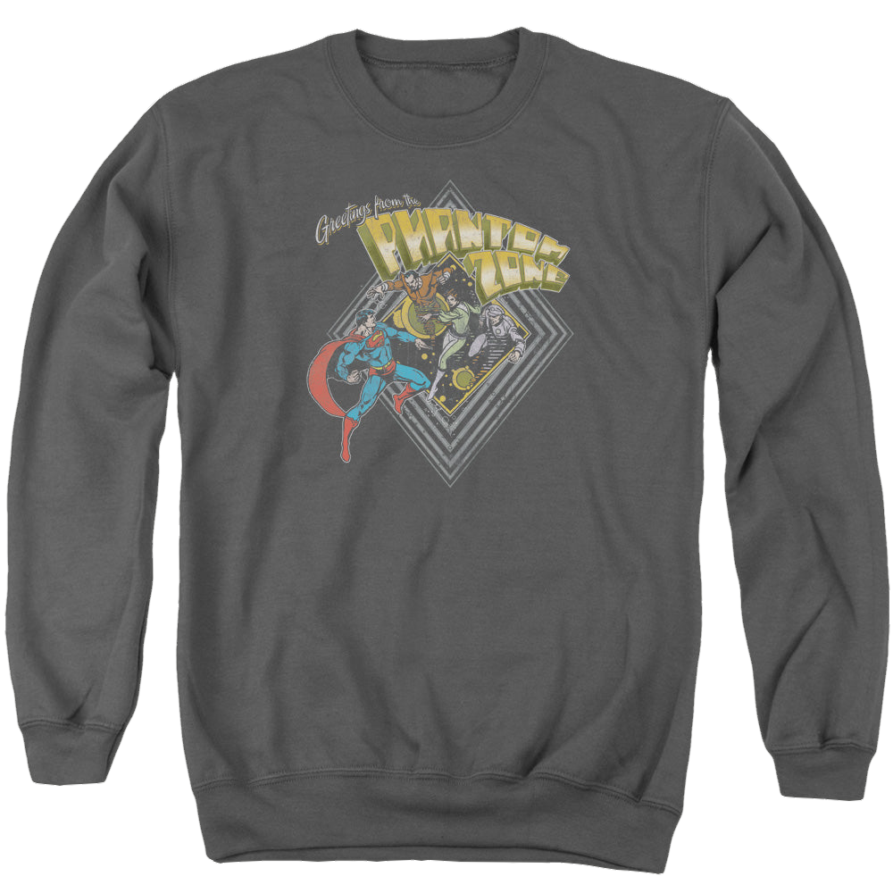 Superman Zod Greetings - Men's Crewneck Sweatshirt Men's Crewneck Sweatshirt Superman
