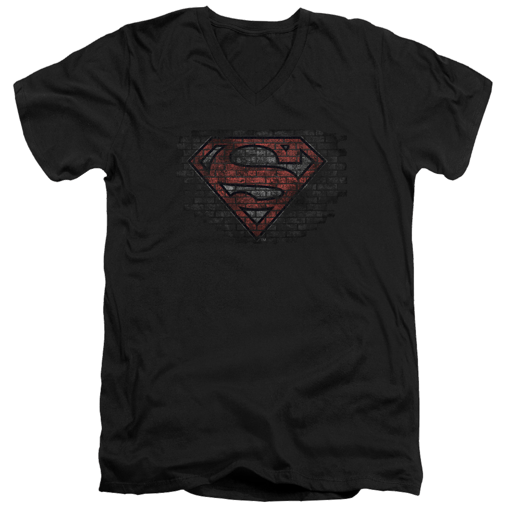 Superman Brick S - Men's V-Neck T-Shirt Men's V-Neck T-Shirt Superman