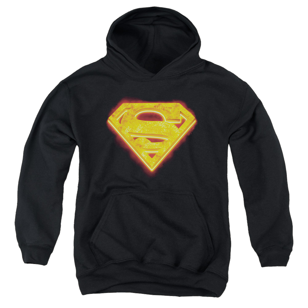 Superman Hot Steel Shield - Youth Hoodie Youth Hoodie (Ages 8-12) Superman