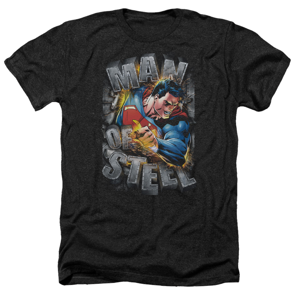 Superman Ripping Steel - Men's Heather T-Shirt Men's Heather T-Shirt Superman