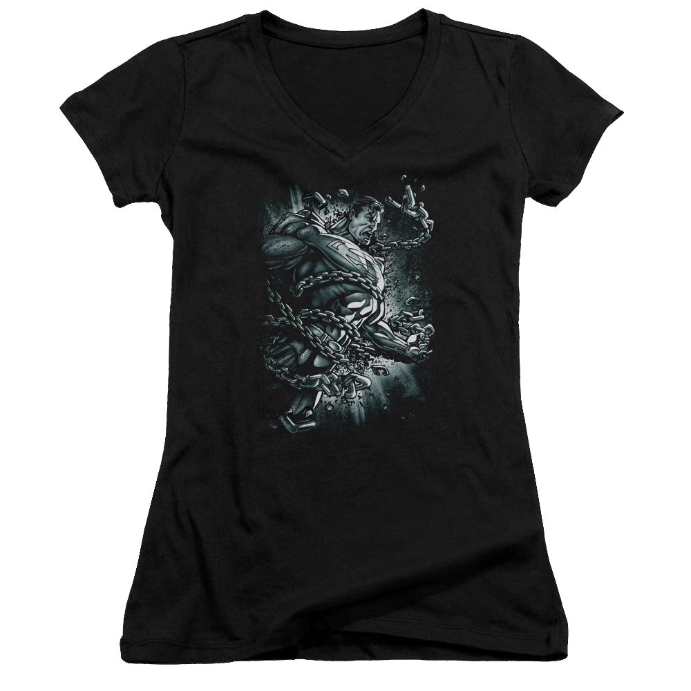 Superman Break Free - Juniors V-Neck T-Shirt Juniors V-Neck T-Shirt Superman
