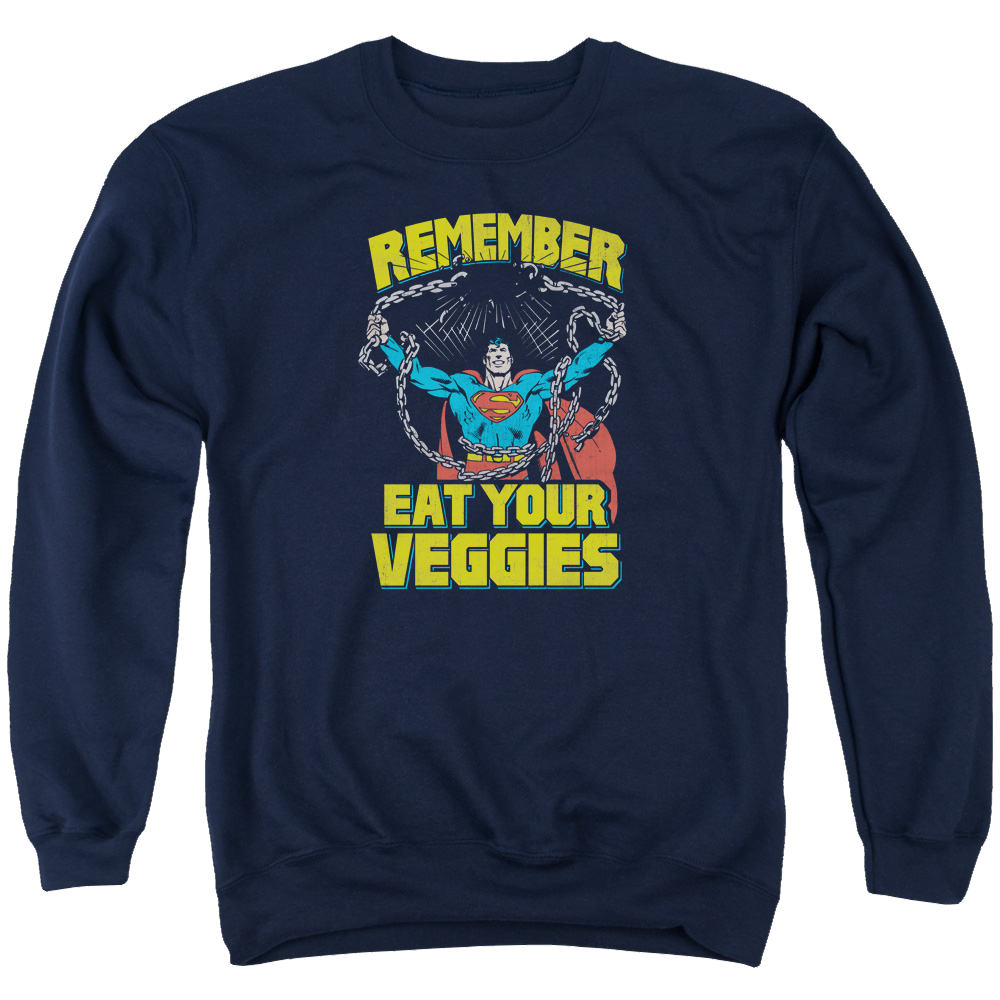 Superman Veggie Power - Men's Crewneck Sweatshirt Men's Crewneck Sweatshirt Superman
