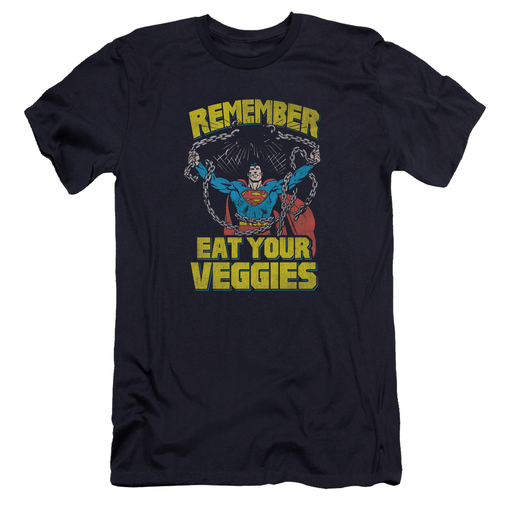 Superman Veggie Power - Men's Premium Slim Fit T-Shirt Men's Premium Slim Fit T-Shirt Superman