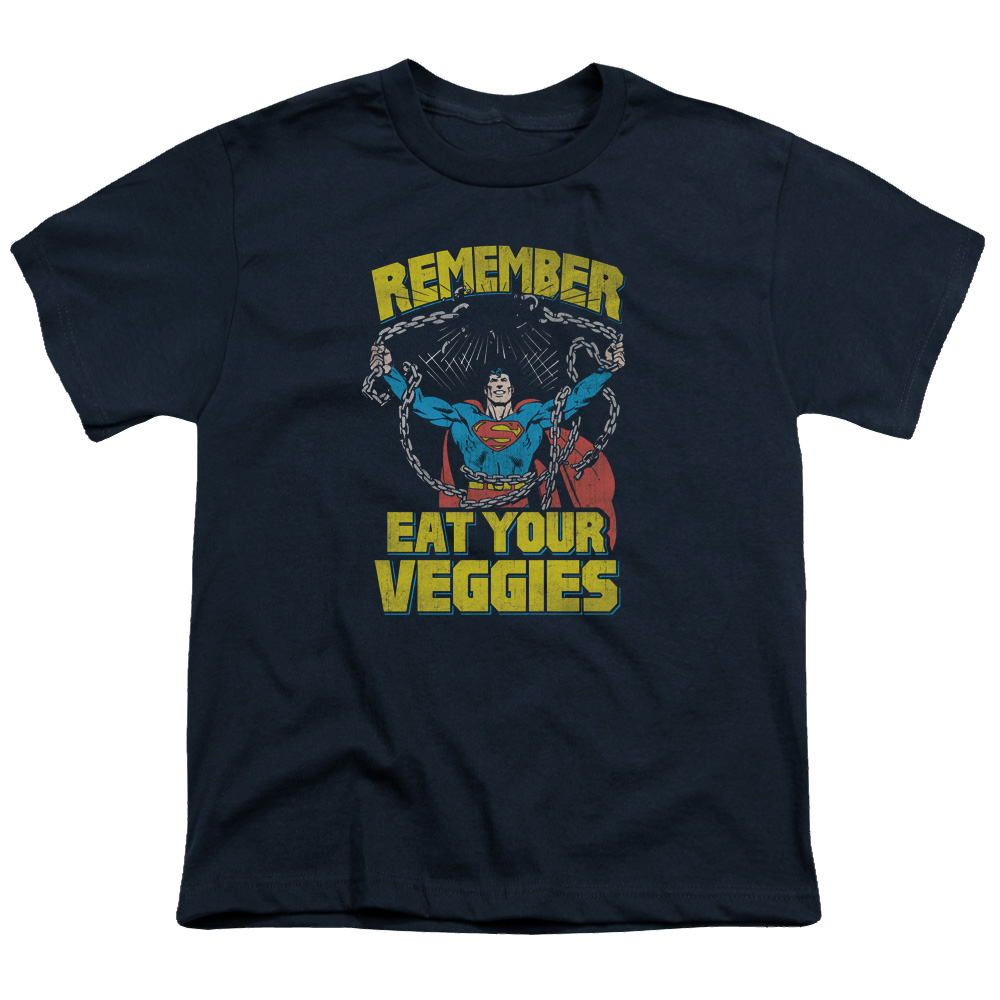 Superman Veggie Power - Youth T-Shirt Youth T-Shirt (Ages 8-12) Superman