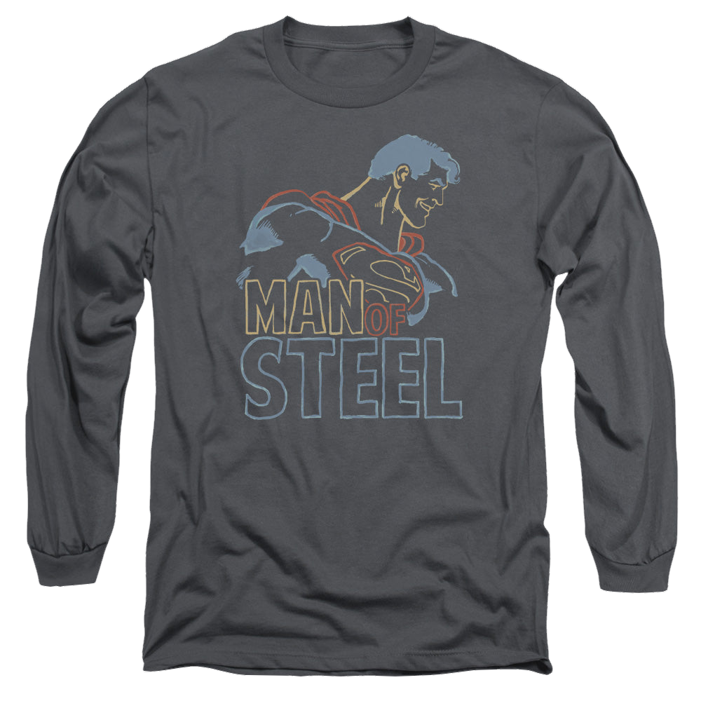 Superman Colored Lines - Men's Long Sleeve T-Shirt Men's Long Sleeve T-Shirt Superman