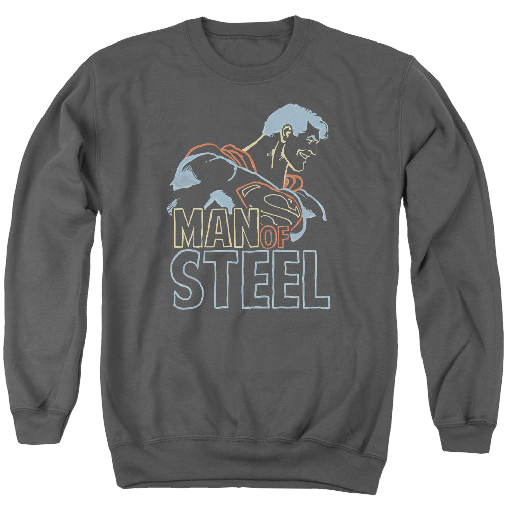 Superman Colored Lines - Men's Crewneck Sweatshirt Men's Crewneck Sweatshirt Superman