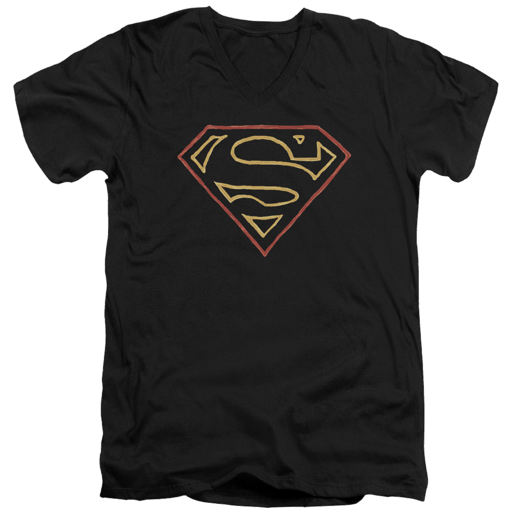 Superman Colored Shield - Men's V-Neck T-Shirt Men's V-Neck T-Shirt Superman