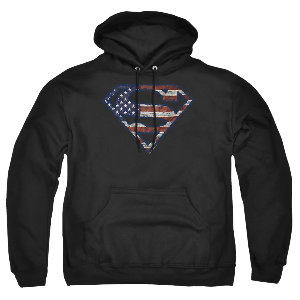 Superman Wartorn Flag - Pullover Hoodie Pullover Hoodie Superman
