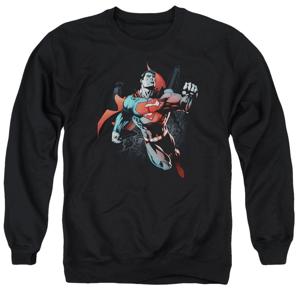 Superman Up In The Sky - Men's Crewneck Sweatshirt Men's Crewneck Sweatshirt Superman