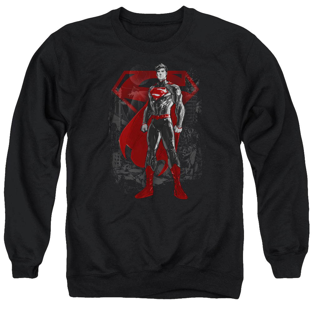 Superman Aftermath - Men's Crewneck Sweatshirt Men's Crewneck Sweatshirt Superman