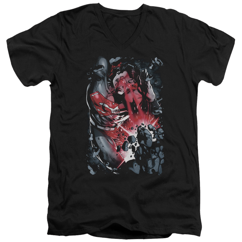 Superman Heat Blast - Men's V-Neck T-Shirt Men's V-Neck T-Shirt Superman