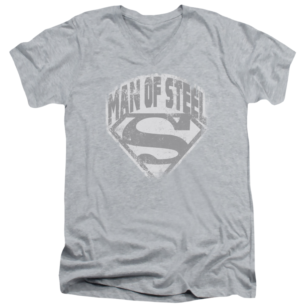 Superman Man Of Steel Shield - Men's V-Neck T-Shirt Men's V-Neck T-Shirt Superman