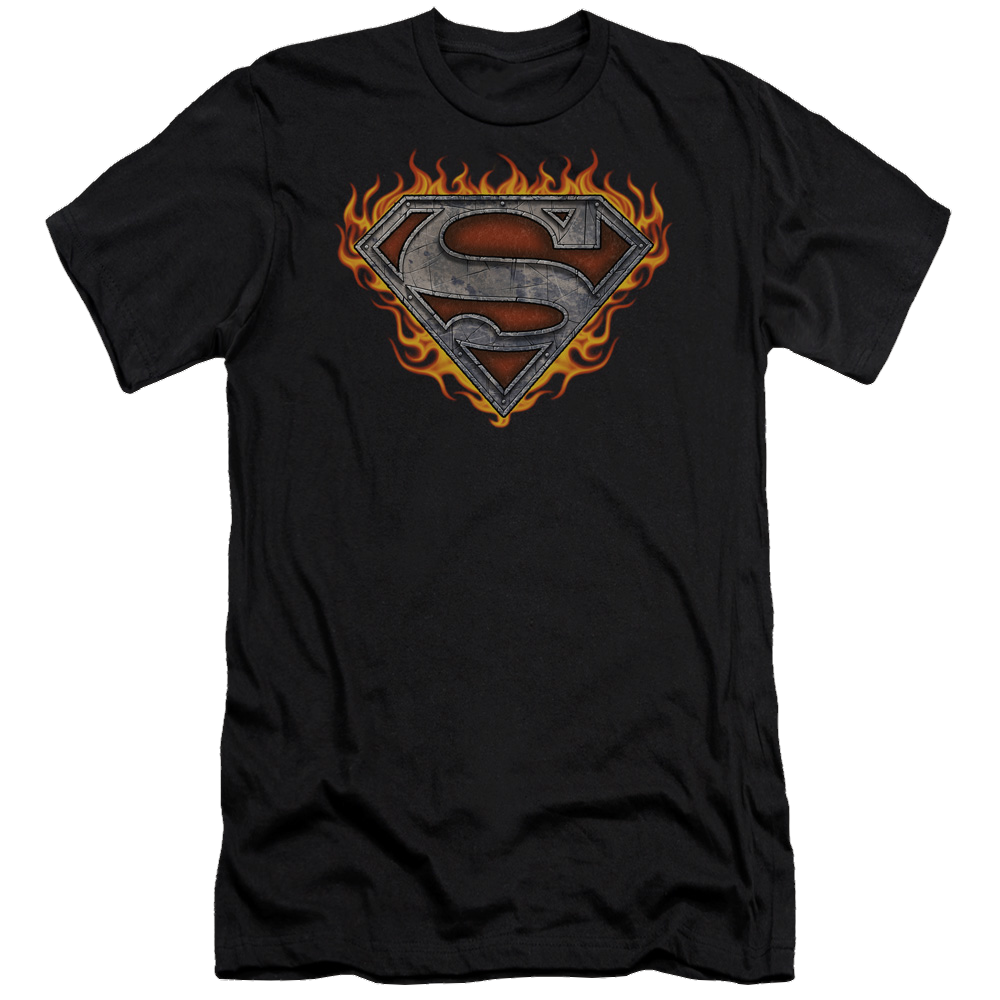 Superman Iron Fire Shield - Men's Premium Slim Fit T-Shirt Men's Premium Slim Fit T-Shirt Superman