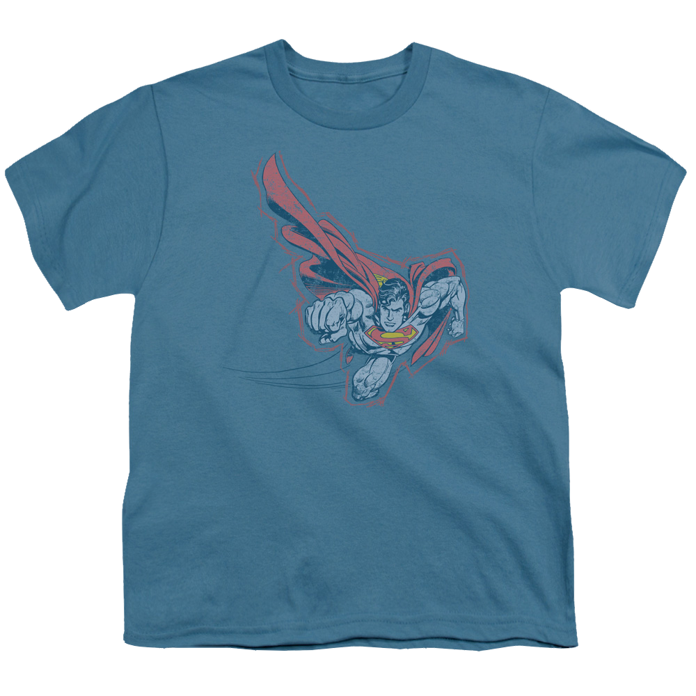 Superman Scribble & Soar - Youth T-Shirt Youth T-Shirt (Ages 8-12) Superman