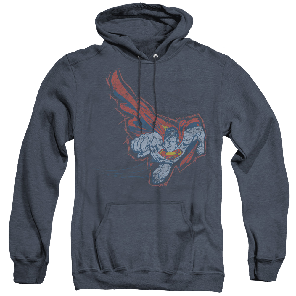 Superman Scribble & Soar - Heather Pullover Hoodie Heather Pullover Hoodie Superman