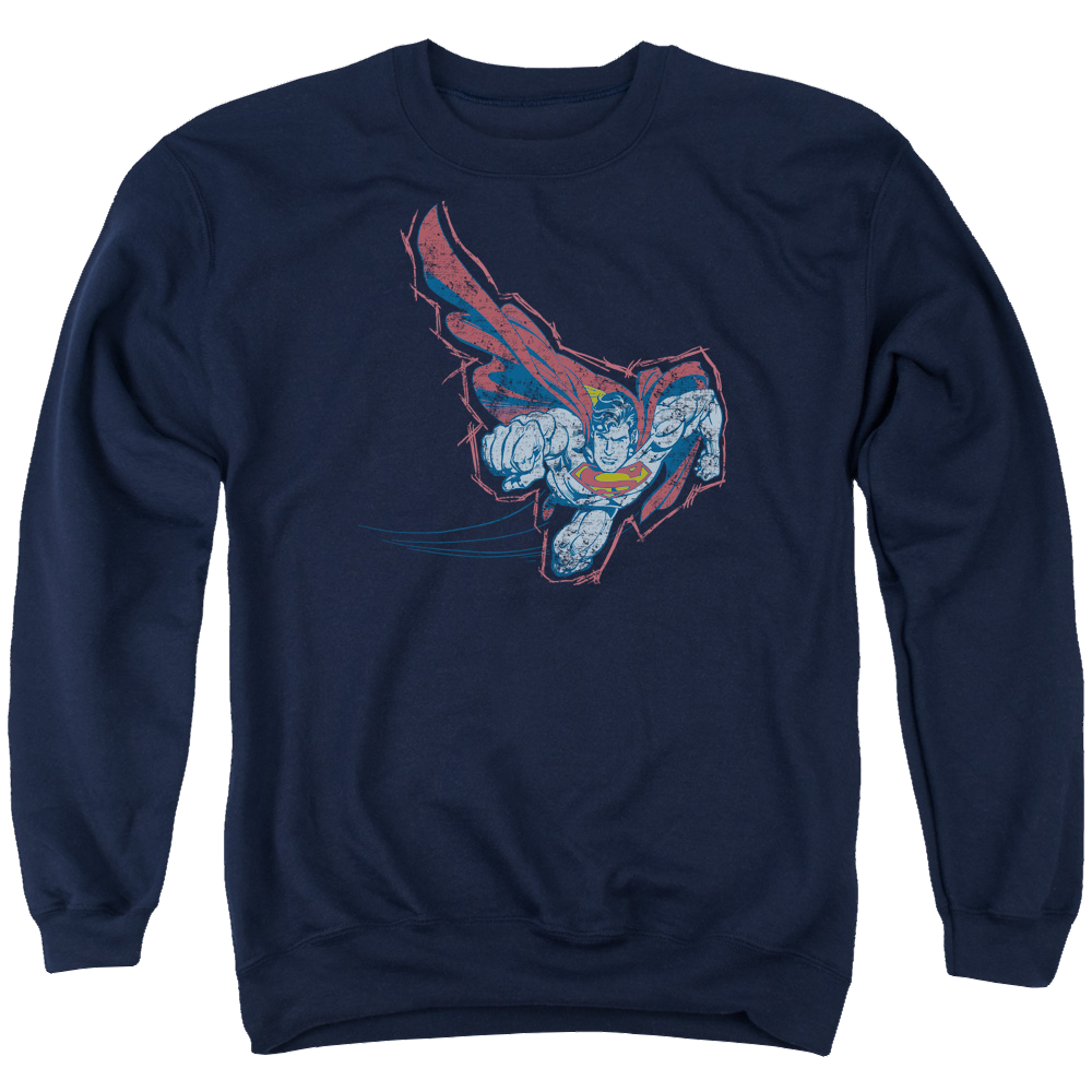 Superman Scribble & Soar - Men's Crewneck Sweatshirt Men's Crewneck Sweatshirt Superman