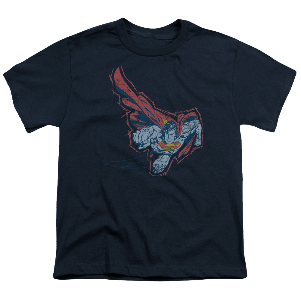 Superman Scribble & Soar - Youth T-Shirt Youth T-Shirt (Ages 8-12) Superman