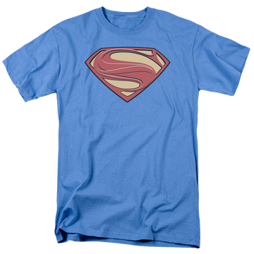Carolina blue men's regular fit t-shirt with Superman Man of Steel New Solid Shield graphic