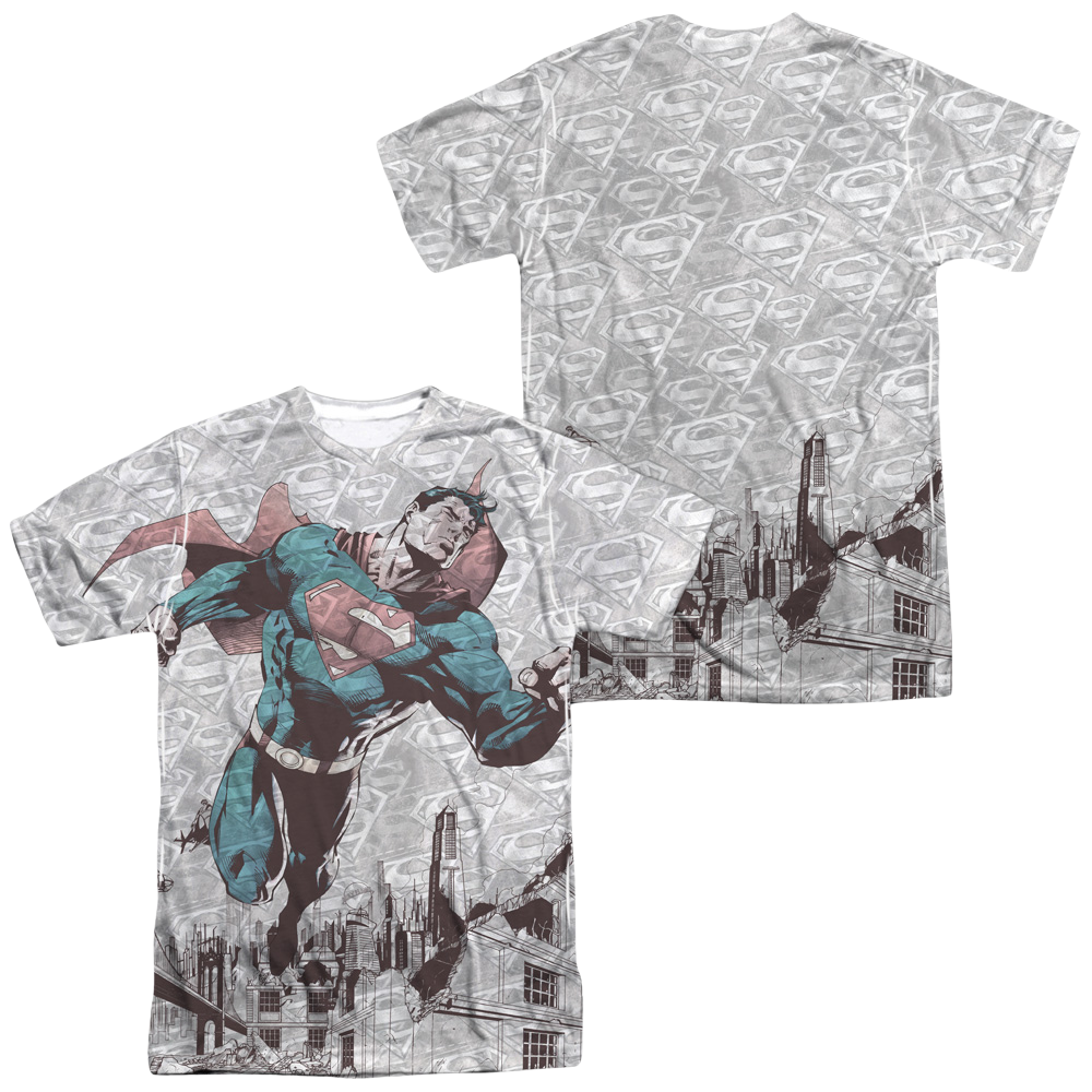 Superman War Zone - Men's All-Over Print T-Shirt Men's All-Over Print T-Shirt Superman