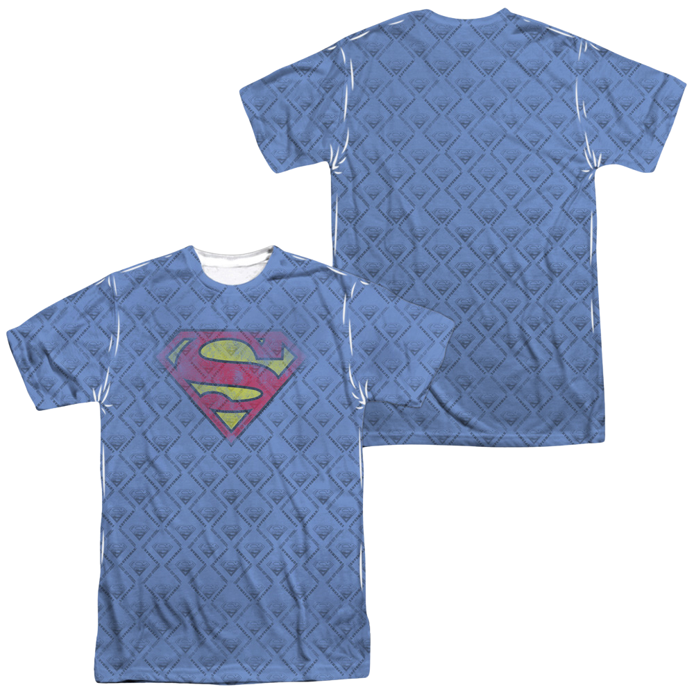 Superman Repeat Over Distressed - Men's All-Over Print T-Shirt Men's All-Over Print T-Shirt Superman