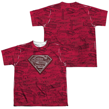 Superman Super Powers youth all-over print t-shirt for ages 8 to 12