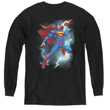 Black youth long sleeve t-shirt with Superman Annual #1 Cover graphic