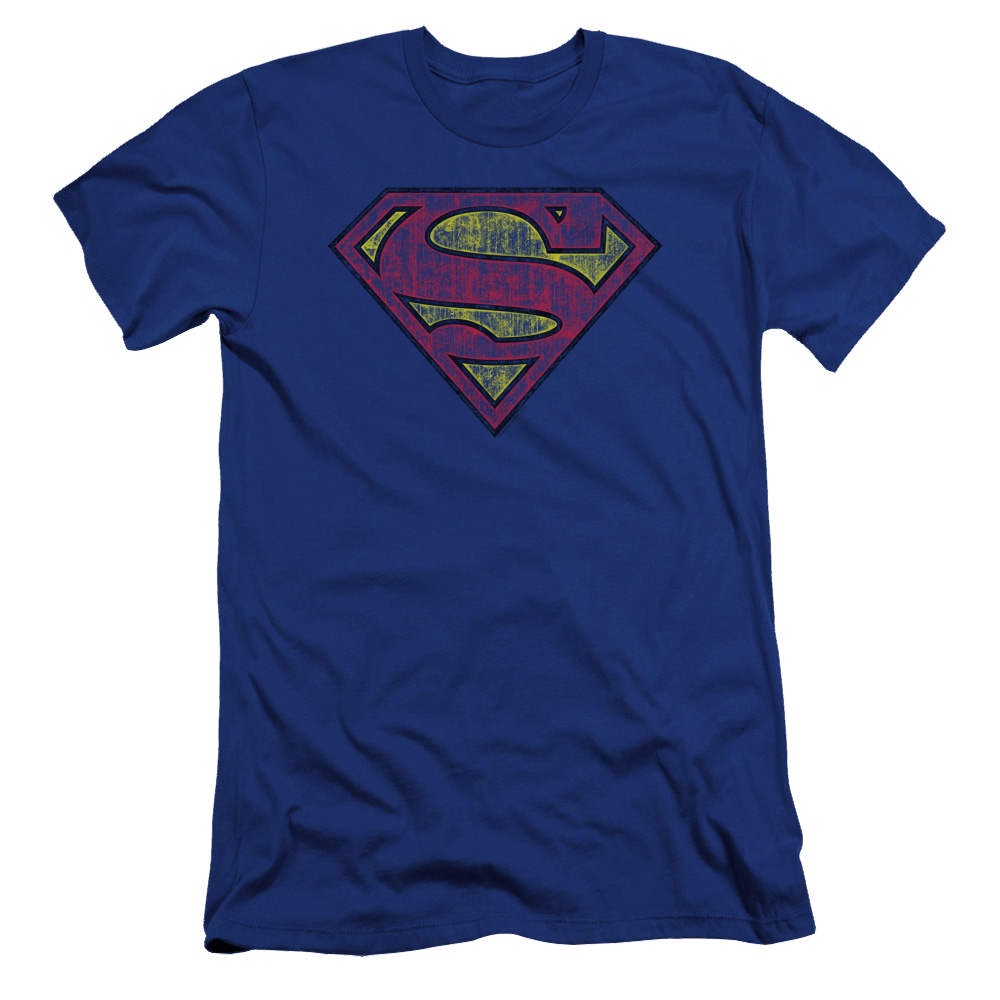 Superman Tattered Shield - Men's Premium Slim Fit T-Shirt Men's Premium Slim Fit T-Shirt Superman