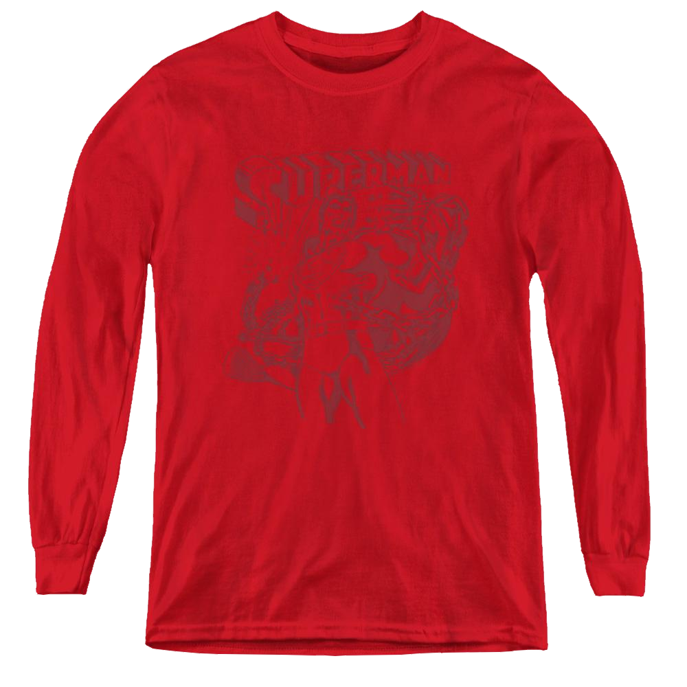 Superman Code Red - Youth Long Sleeve T-Shirt Youth Long Sleeve T-Shirt Superman