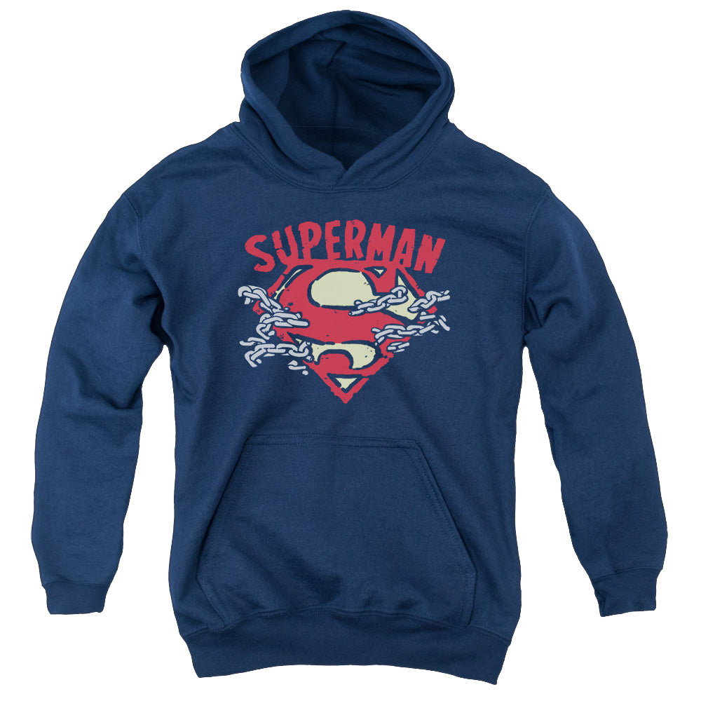 Superman Chain Breaking - Youth Hoodie Youth Hoodie (Ages 8-12) Superman