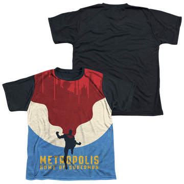 Superman Home youth black back t-shirt for ages 8 to 12