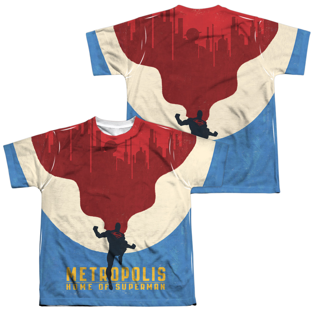 Superman Home (Front/Back Print) - Youth All-Over Print T-Shirt Youth All-Over Print T-Shirt (Ages 8-12) Superman