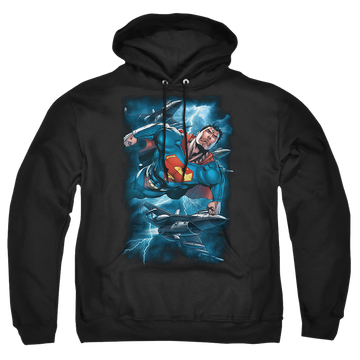 Superman Stormy Flight - Pullover Hoodie Pullover Hoodie Superman