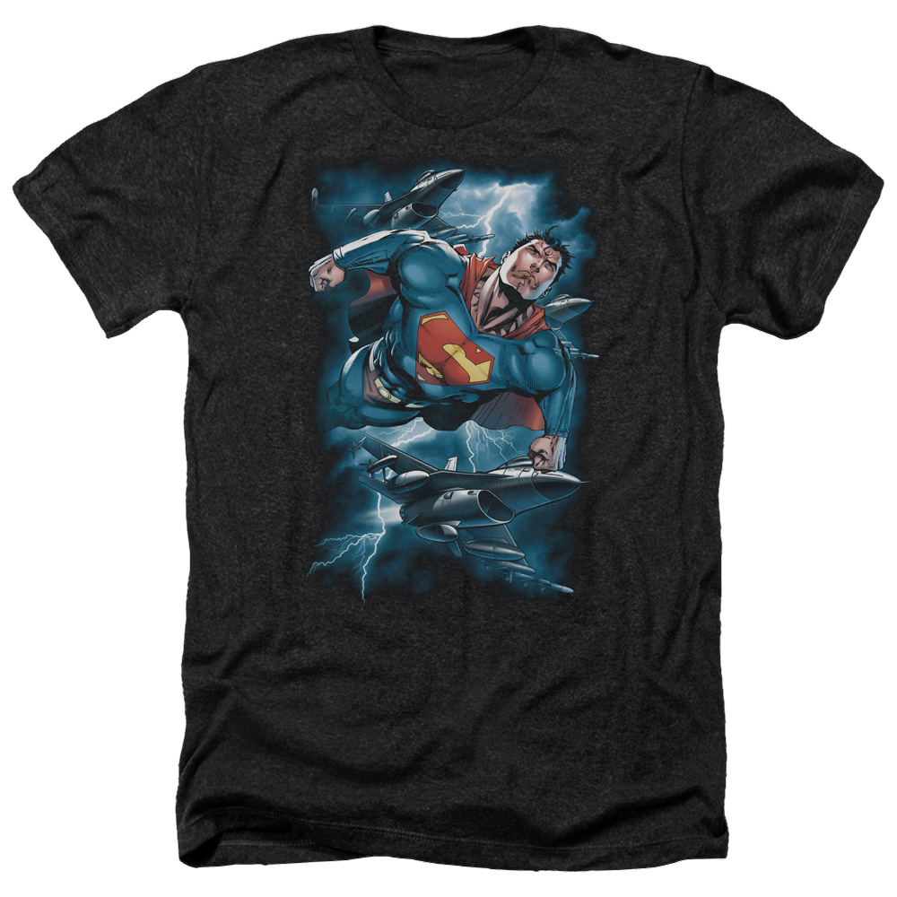 Superman Stormy Flight - Men's Heather T-Shirt Men's Heather T-Shirt Superman