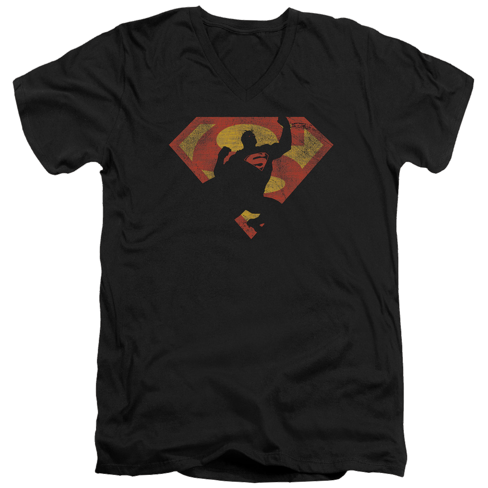 Superman S Shield Knockout - Men's V-Neck T-Shirt Men's V-Neck T-Shirt Superman