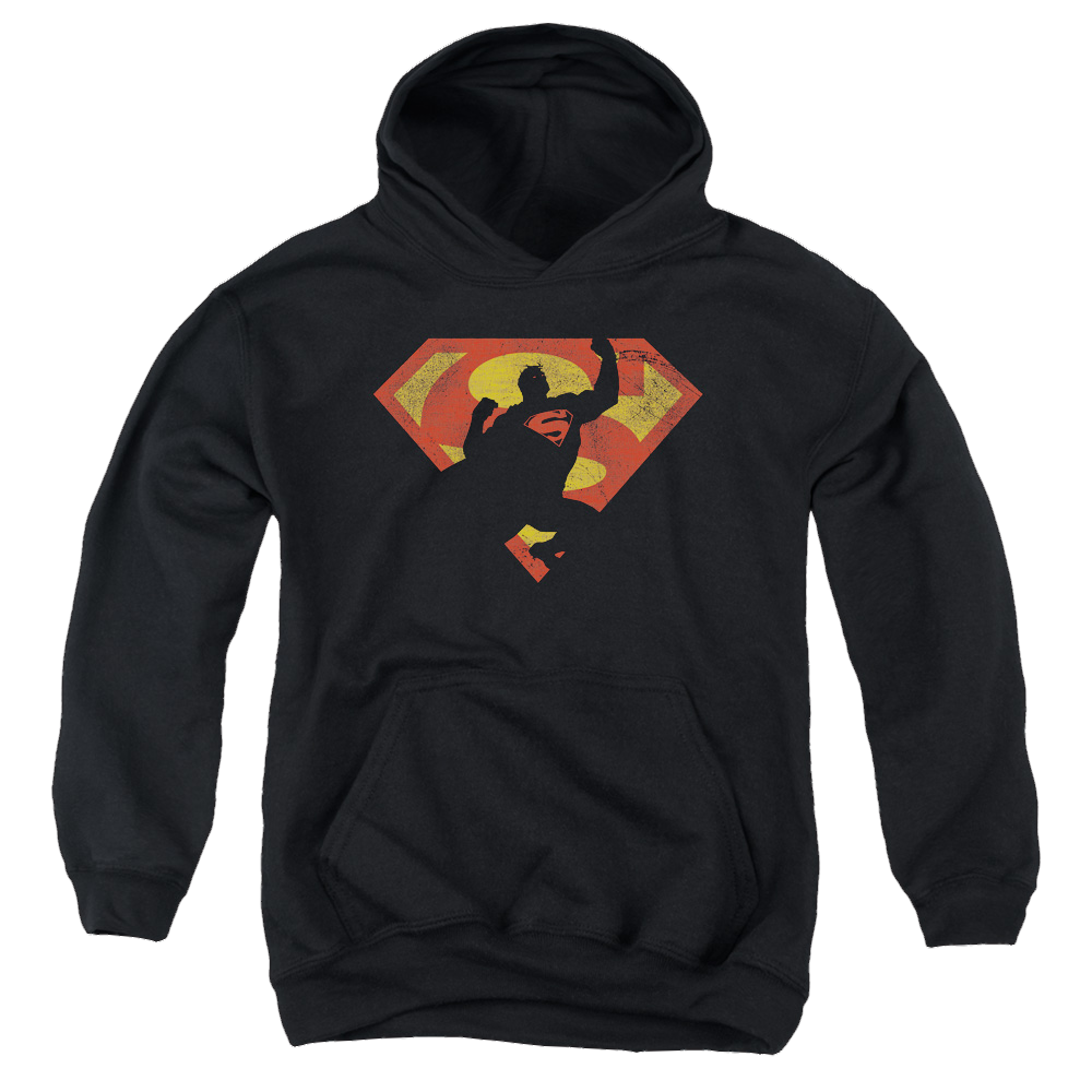 Superman S Shield Knockout - Youth Hoodie Youth Hoodie (Ages 8-12) Superman