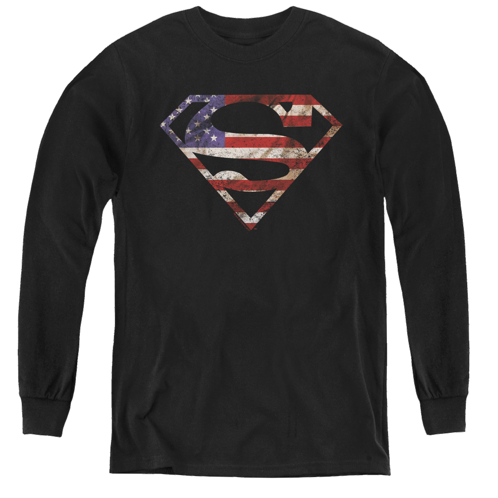 Superman Super Patriot - Youth Long Sleeve T-Shirt Youth Long Sleeve T-Shirt Superman