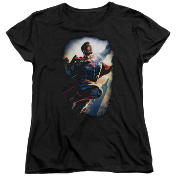 Black women's t-shirt with Superman Ck Superstar graphic