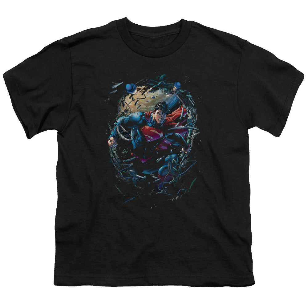 Superman Breaking Space - Youth T-Shirt Youth T-Shirt (Ages 8-12) Superman