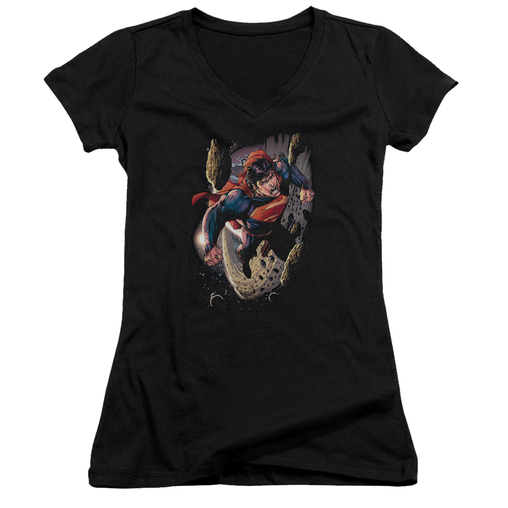 Superman Orbit - Juniors V-Neck T-Shirt Juniors V-Neck T-Shirt Superman
