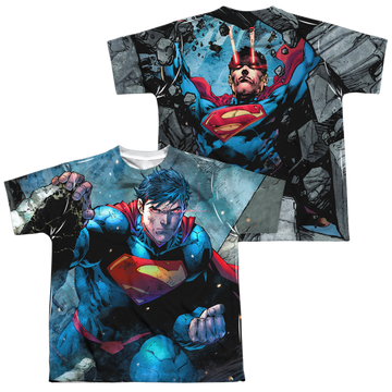 Superman Rumble youth all-over print t-shirt for ages 8 to 12