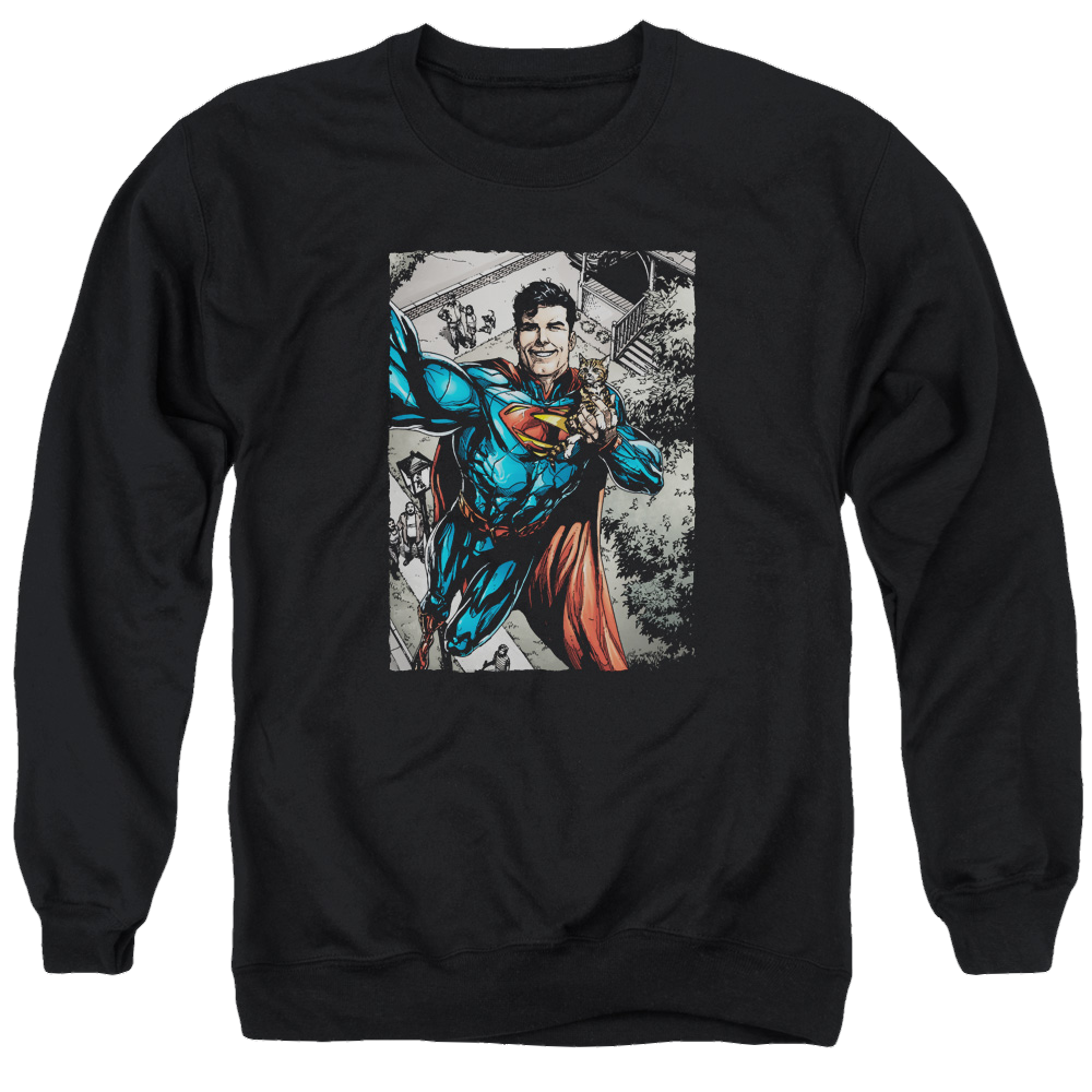 Superman Super Selfie - Men's Crewneck Sweatshirt Men's Crewneck Sweatshirt Superman