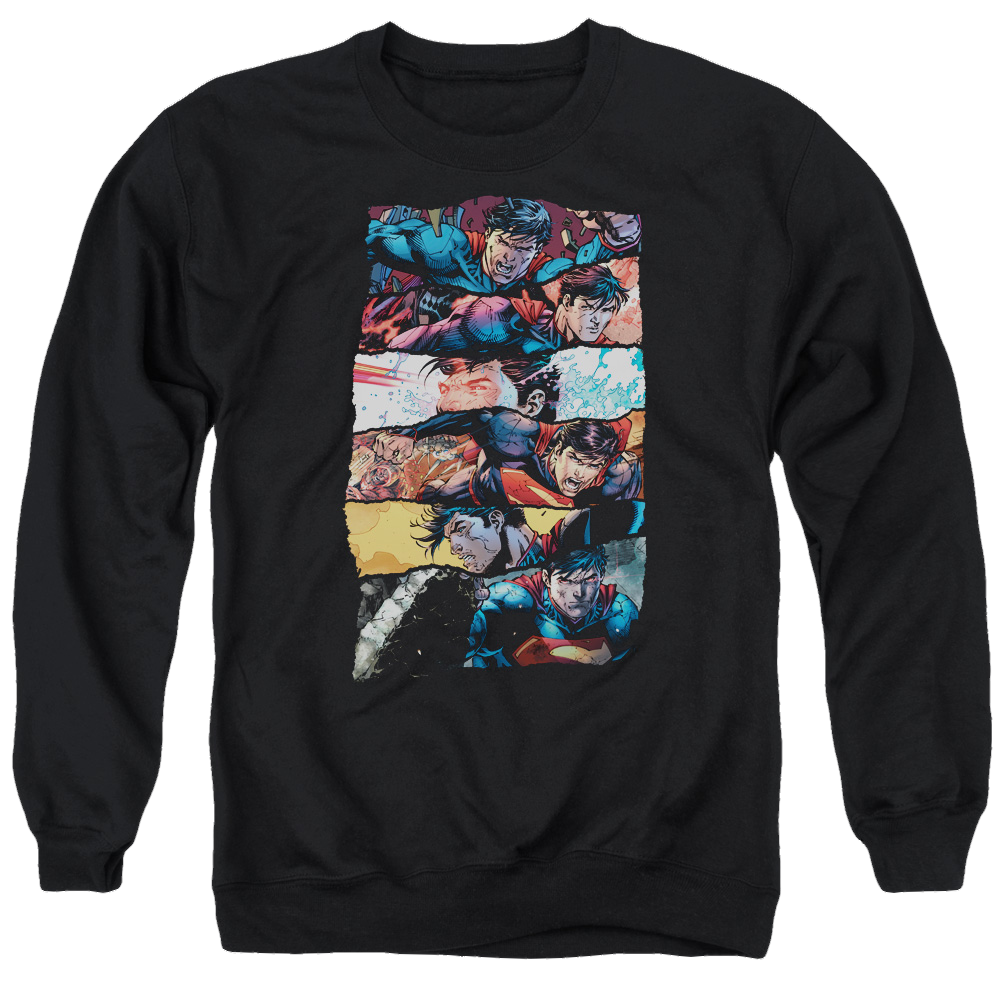 Superman Torn Collage - Men's Crewneck Sweatshirt Men's Crewneck Sweatshirt Superman