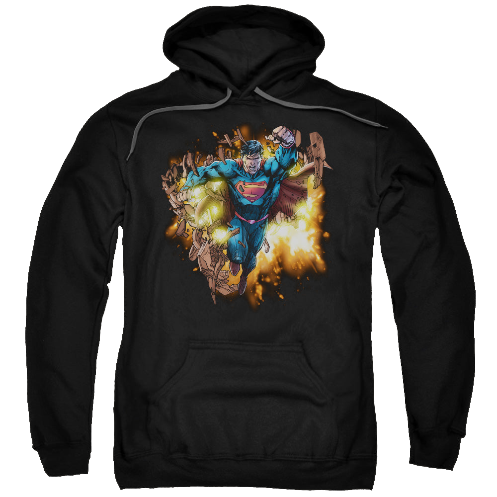 Superman Blasting Through - Pullover Hoodie Pullover Hoodie Superman