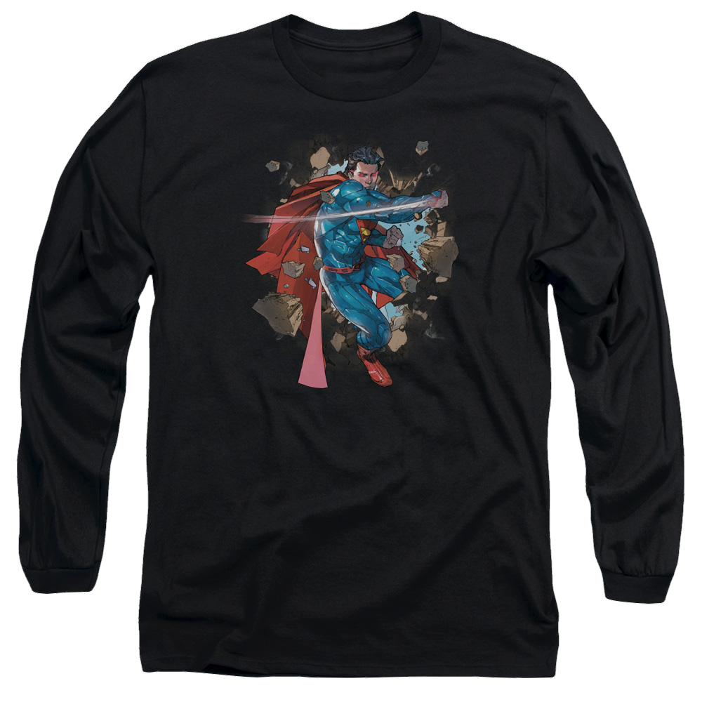 Superman Rock Breaker - Men's Long Sleeve T-Shirt Men's Long Sleeve T-Shirt Superman