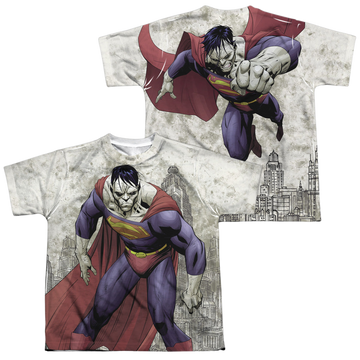 Superman Bizarro Sub youth all-over print t-shirt for ages 8 to 12