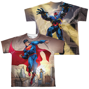 Superman Light And Darkseid youth all-over print t-shirt for ages 8 to 12