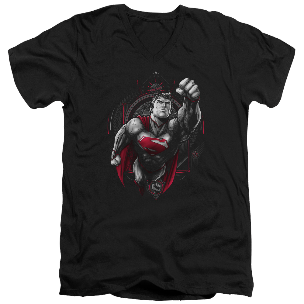 Superman Propaganda Superman - Men's V-Neck T-Shirt Men's V-Neck T-Shirt Superman