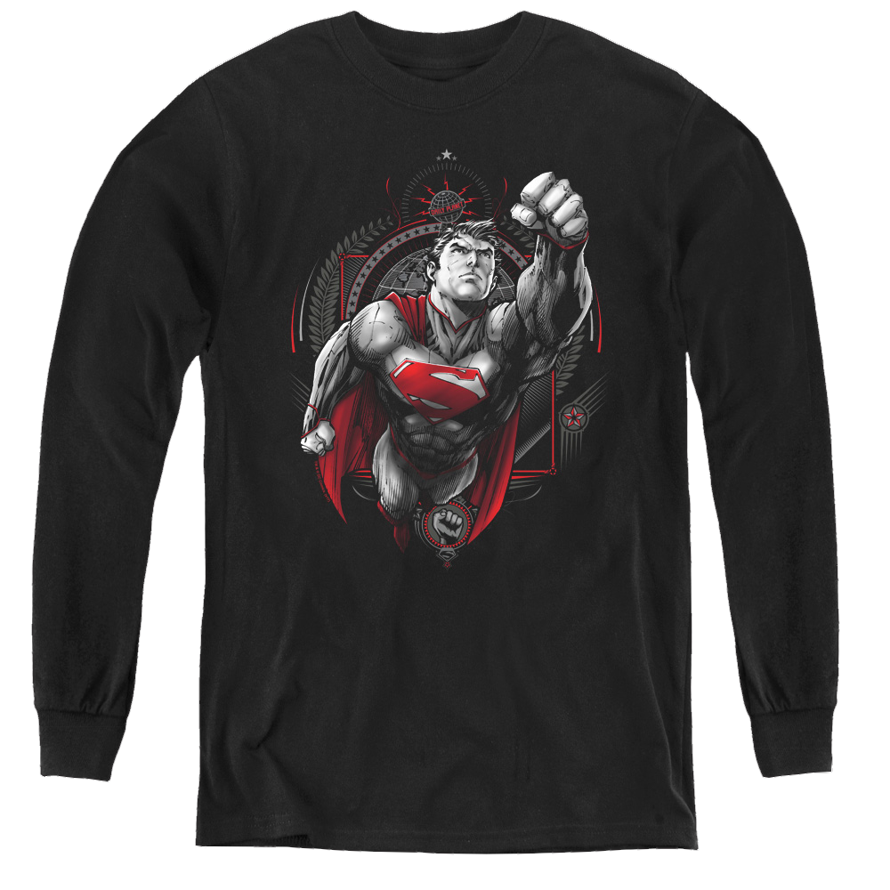 Superman Propaganda Superman - Youth Long Sleeve T-Shirt Youth Long Sleeve T-Shirt Superman