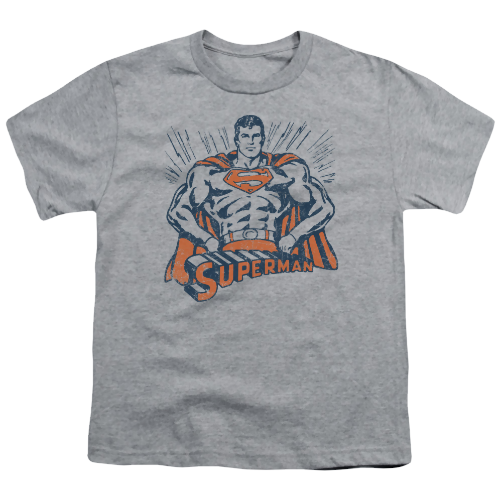 Superman Vintage Stance - Youth T-Shirt Youth T-Shirt (Ages 8-12) Superman
